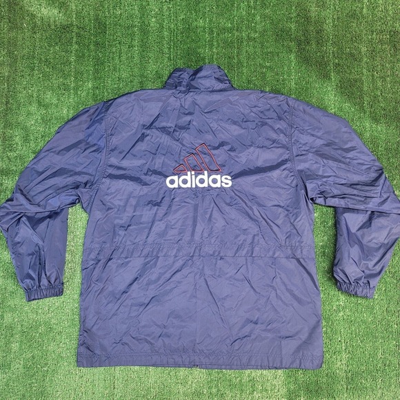 Vintage Men's Adidas Navy Zip Up Windbreaker Jacket Size XL - Picture 6 of 8